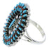 Silver Needlepoint Turquoise Coral Ring Size 5-1/4 WX36435